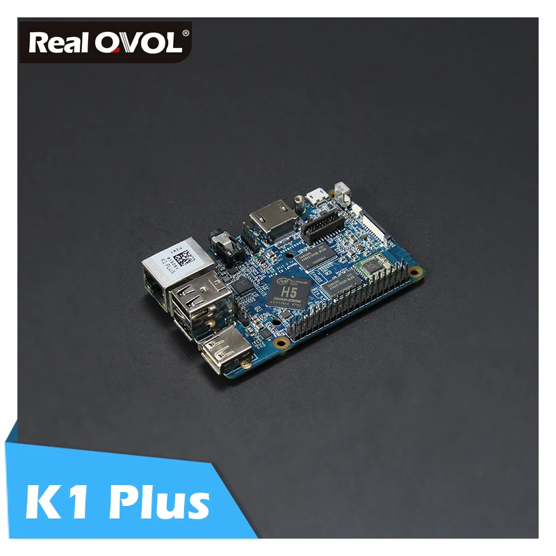 RealQvol FriendlyARM NanoPi K1 плюс Allwinner H5, 64-разрядным четырёхъядерным A53 Mali450 2 Гб DDR3 Оперативная память WI-FI HDMI RTL8211E Gigabit Ethernet