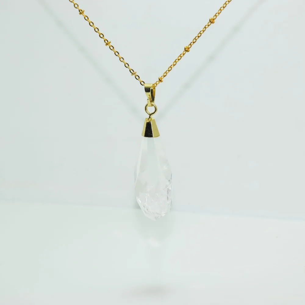 Кристалл кварца пуля кулона для ожерелье из натурального камня Белый Crystal clear
