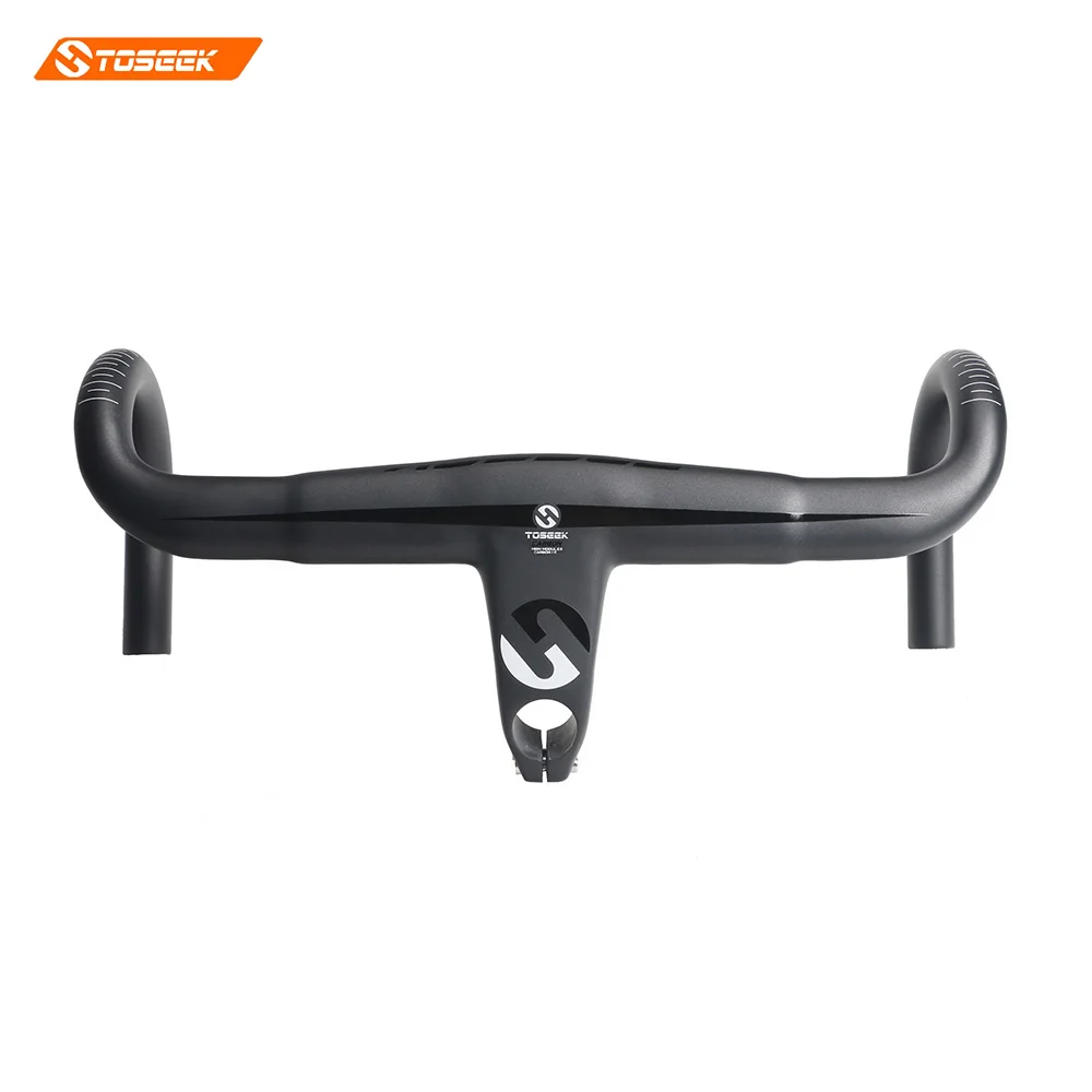 Руль для дорожного велосипеда TOSEEK Сверхлегкий из цельного карбона 300 г со штоком