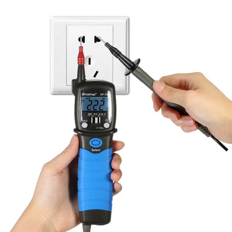 

Portable Pen Type Multimeter Digital DC & AC Voltage Resistance Meter LCD Positive Diode Voltage Fall Audible Continuity Tester