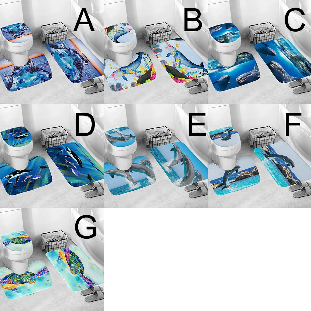 Чехол для унитаза ванной 3 шт. нескользящий коврик кухонный ковер коврики комнаты