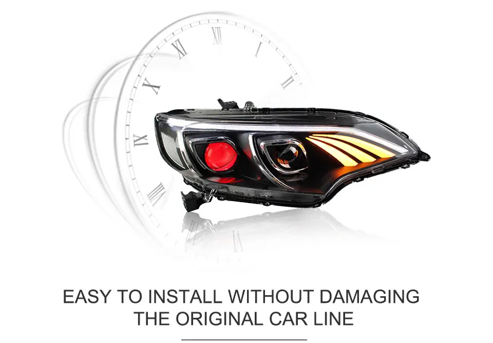 AcooSun светодиодный автомобильный фары в сборе для Honda Fit/JAZZ светодиодный Demon Eyes DRL указатели поворота объектив проектора