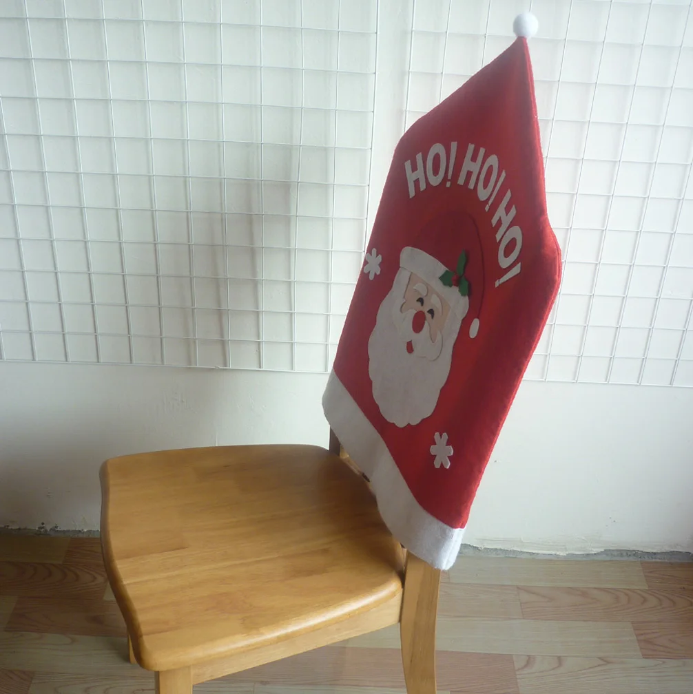 Christmas Santa Clause Chair Cover Red Hat Back Dinner Table Party Weihnachten Dekoration 66X47 cm | Дом и сад