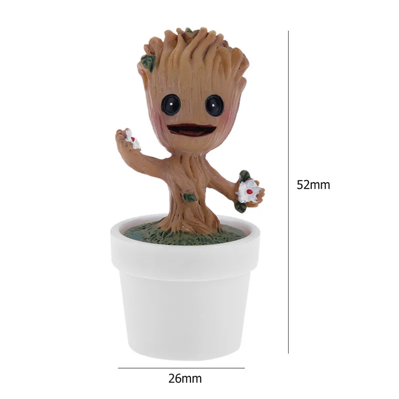 Height 52mm Groot Baby Flower Pot фигурки модель игрушки ручка горшок держатель растения горшок цветочный горшок Deocration для дома детский подарок - Цвет: Height 52mm