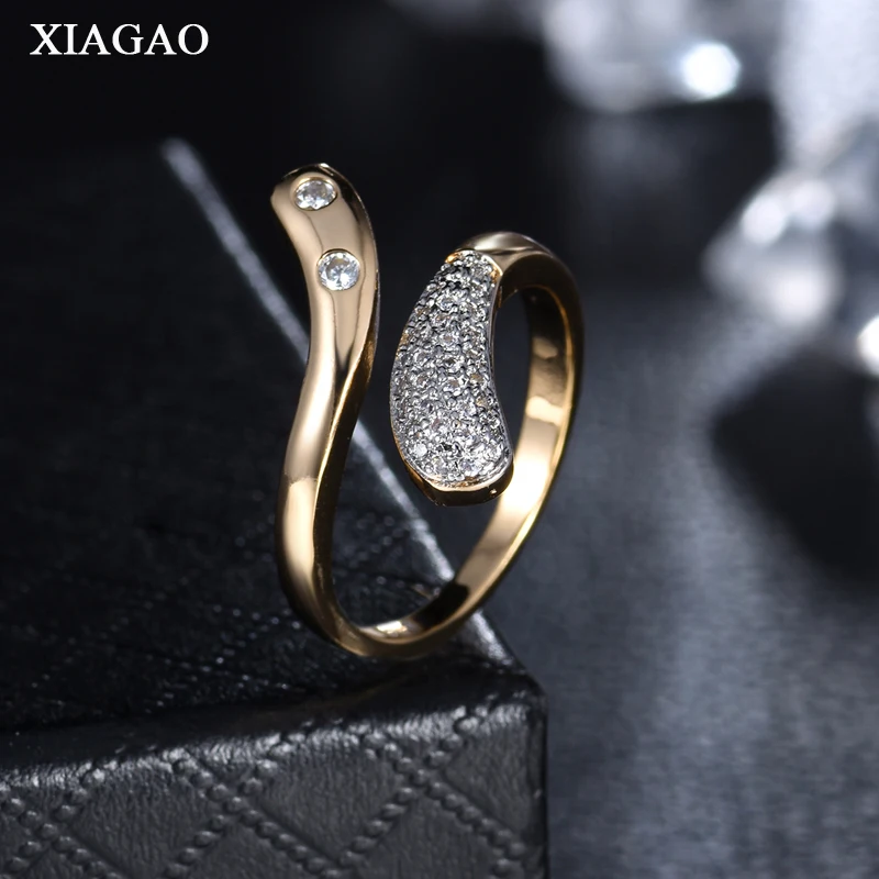 XIAGAO винтажное Новое поступление женские открытые кольца золотого цвета с