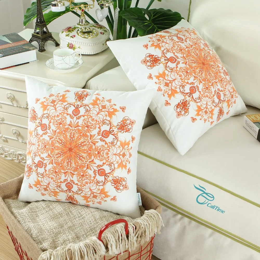 2 шт. квадратная наволочка CaliTime декоративные подушки в виде ракушки домашняя