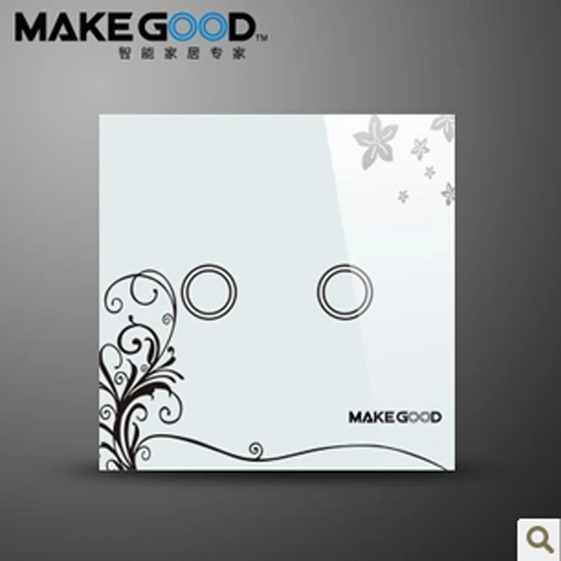 MakeGood сенсорный выключатель 2 банды 1 способ rystal стекло переключатель панель один