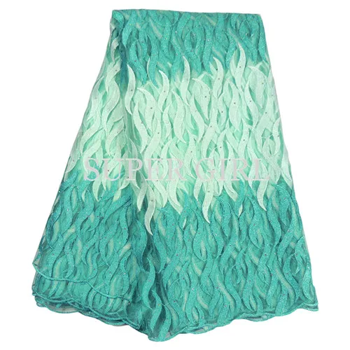 Новые африканские тюль Кружево ткани с Камни Вышивка чистая Африканский