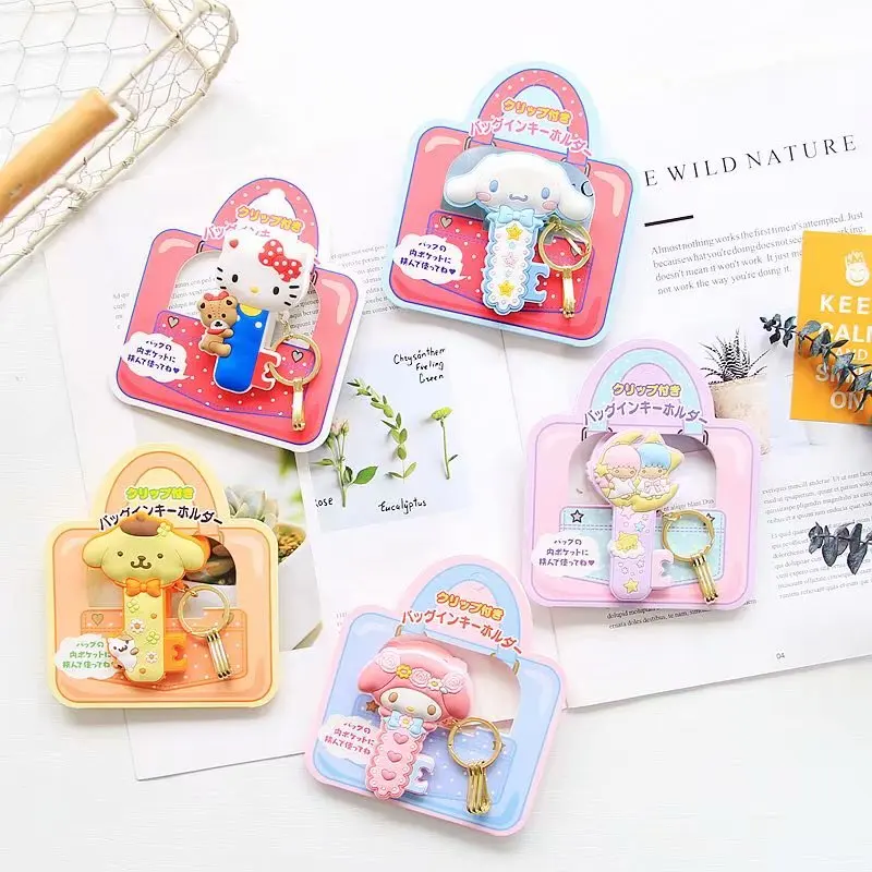 Sanrio, Hello Kitty My Melody Cinnamoroll маленькая двойная звезда Pom Purin мультфильм милый брелок сумка Подвеска зажим для девочек Подарки