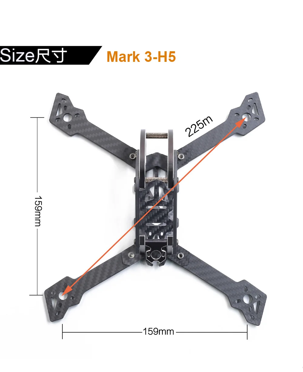 GEPRC GEP Mark3 QAV225mm 250 мм 239 мм X Quacopter Drone Frame Kit 4 мм Arm Board 3K Full Carbon Fiber для FPV Racing frestyle