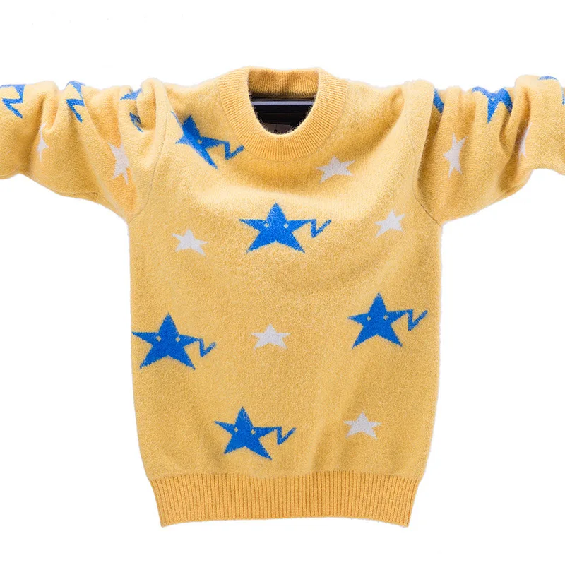 

New Winter High Quality Cashmere Sweater for Kids Pullover Sweater Warm Children Cardigan Girls Wool Sweater Jumper 100-160 cm