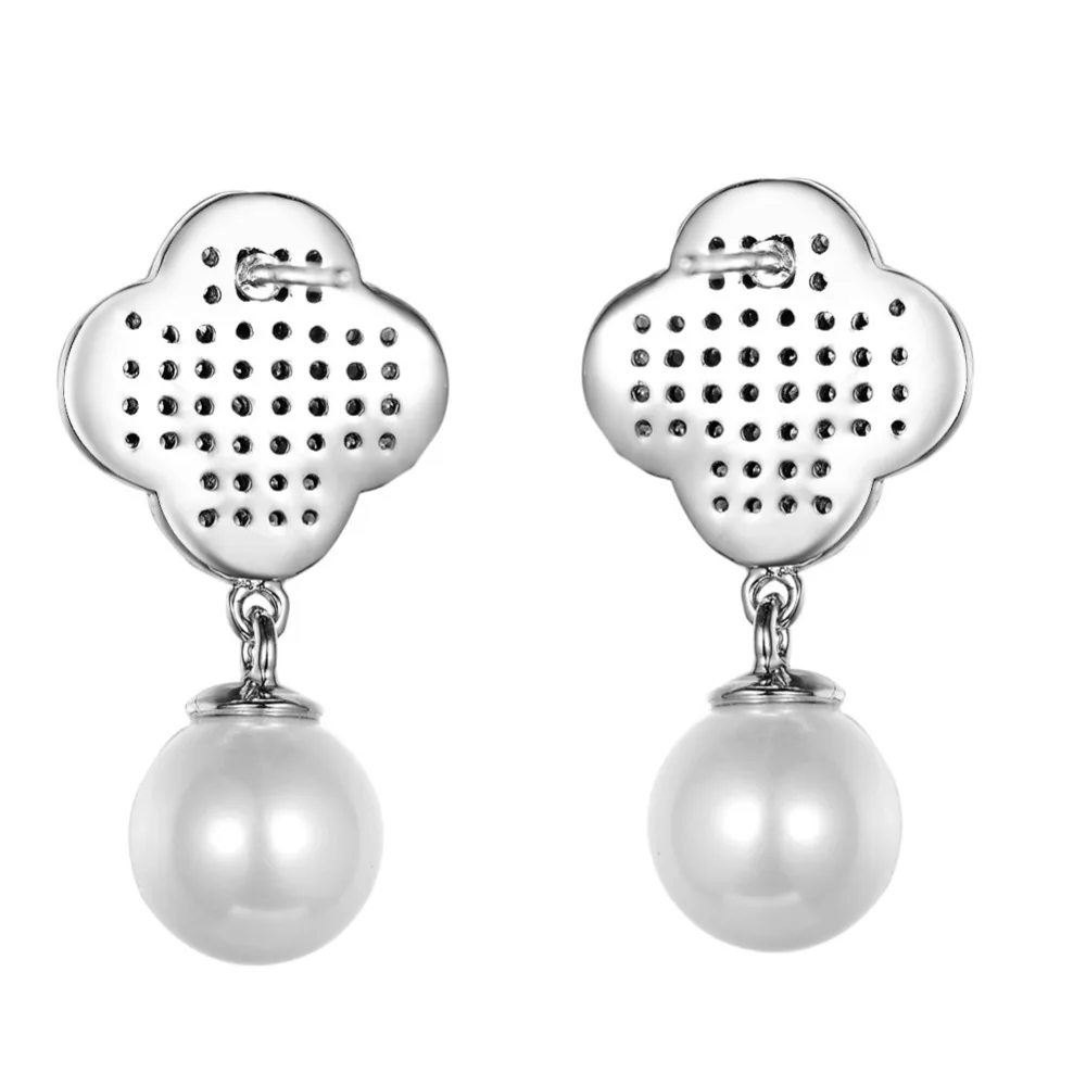 KIVN модные ювелирные изделия висячие серьги с фианитом и искусственным жемчугом