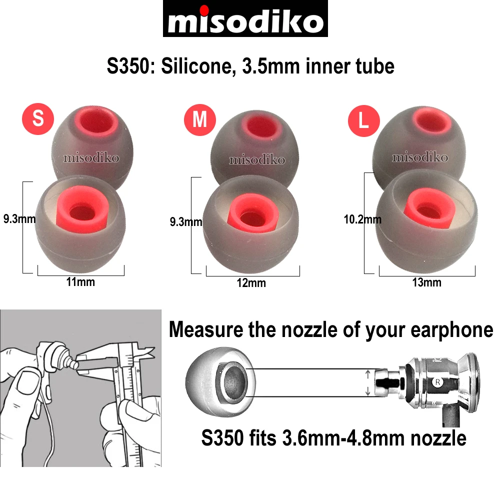 Силиконовые наконечники для наушников misodiko S350 SONY WF/WI Fi SP700N 1000X MDR EX 10LP 15AP 15LP 100IP/