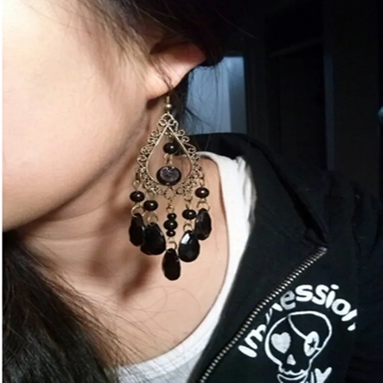 2016 Ретро Модные полые серьги в виде кисточки длинные большие висячие Роскошные