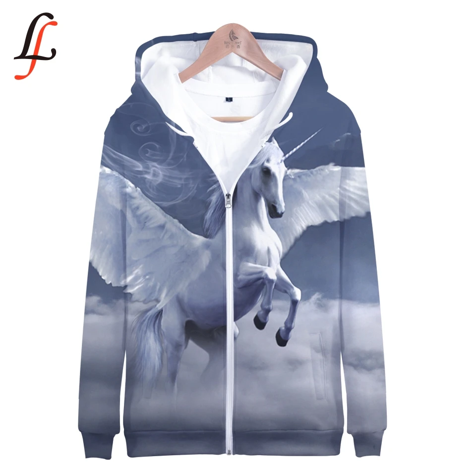 Unicorn 3D Harajuku K Pop Zipper up Hoodies Sweatshirts harajuku Sweatshirt Tops Casual Pullover Streetwear Moletom 2019 |