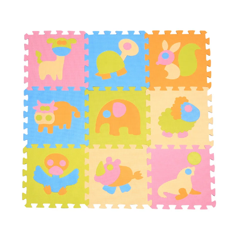 Игровой коврик-пазл из пеноматериала EVA с изображением животных мультфильма