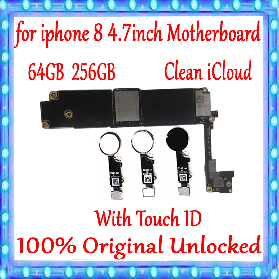 Чистый iCloud для iPhone 8 материнская плата Заводская разблокированная 100% оригинал