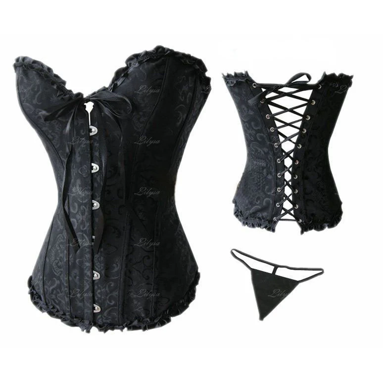 Белый черный синий красный Pushup Overbust Корсет Бюстье платье белье размеры s m l xl 2XL