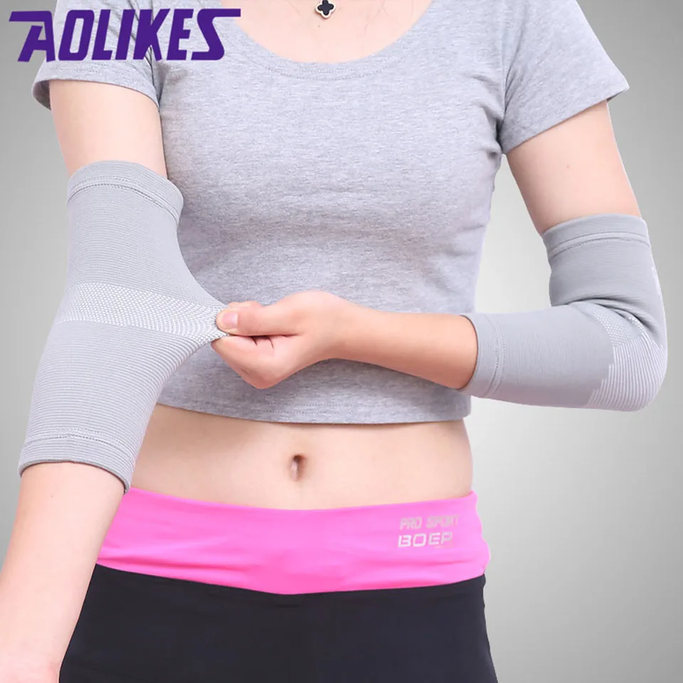 AOLIKES 1 шт. эластичные локоть Поддержка нейлона с длинными рукавами теннис артрит