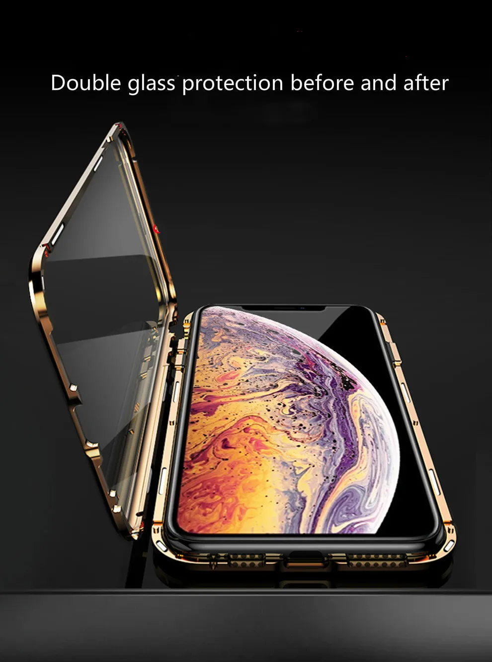 For Samsung S8 9 10 Plus magnet King phone shell Note 8 double-sided glass metal border magnetic suction Prism 2 generation |