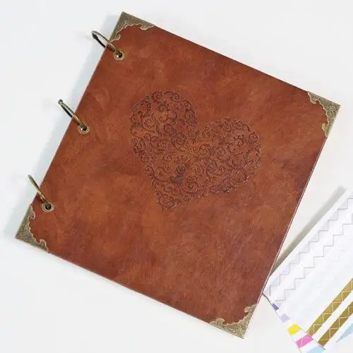 

Personalized Monogrammed Engraved Wedding Photo Album Kraft Scrapbook Album
