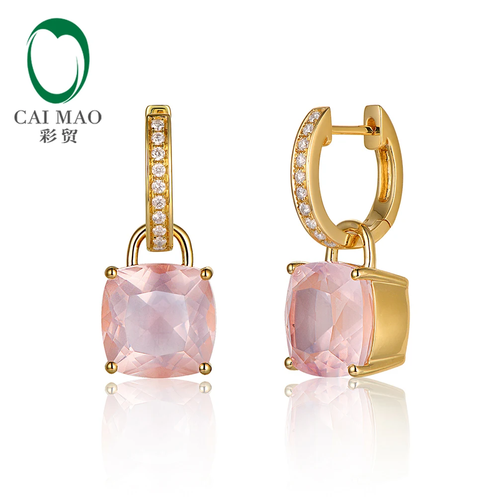 Caimao ювелирные изделия 14 К золото 8.35ct если розового кварца и 0.16ct природных алмазов