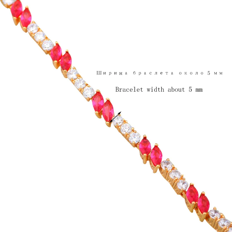 ROLILASON Цвет Кристалл AAA кубического циркония желтый золотой Браслеты для Дамская