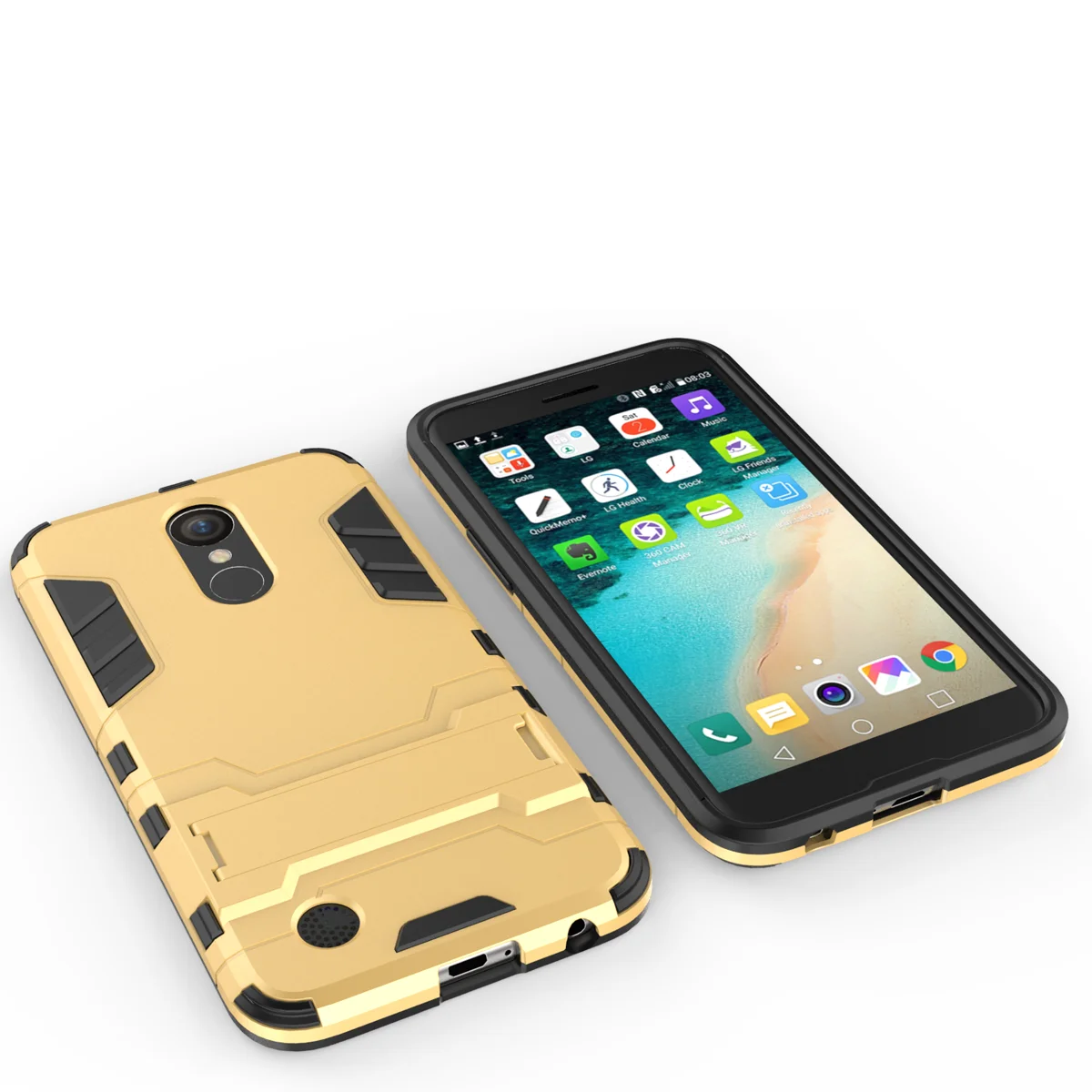 For LG LV3 LV5 Case Luxury Iron Man Hybrid Silicone TPU Shockproof Cover Hard Kickstand Mobile Cell Phone Protective Shell Bag |