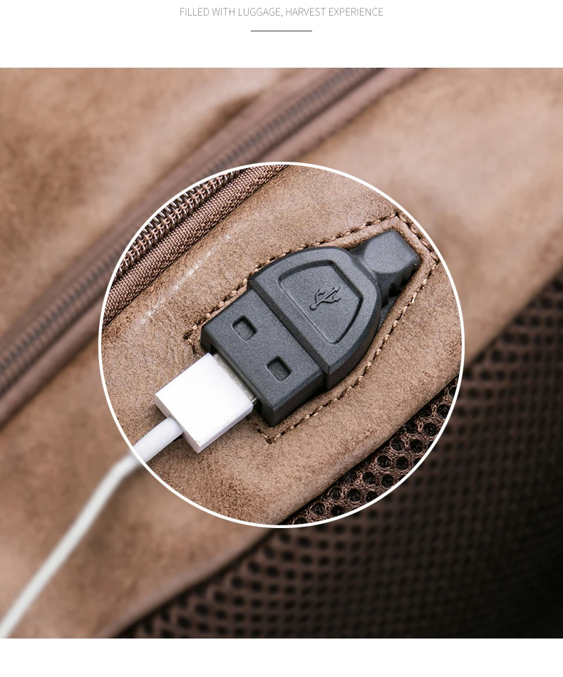 DIDE мужской рюкзак с USB зарядкой, водонепроницаемый рюкзак, винтажная Дорожная сумка из искусственной кожи, Студенческая повседневная школьная сумка для подростков