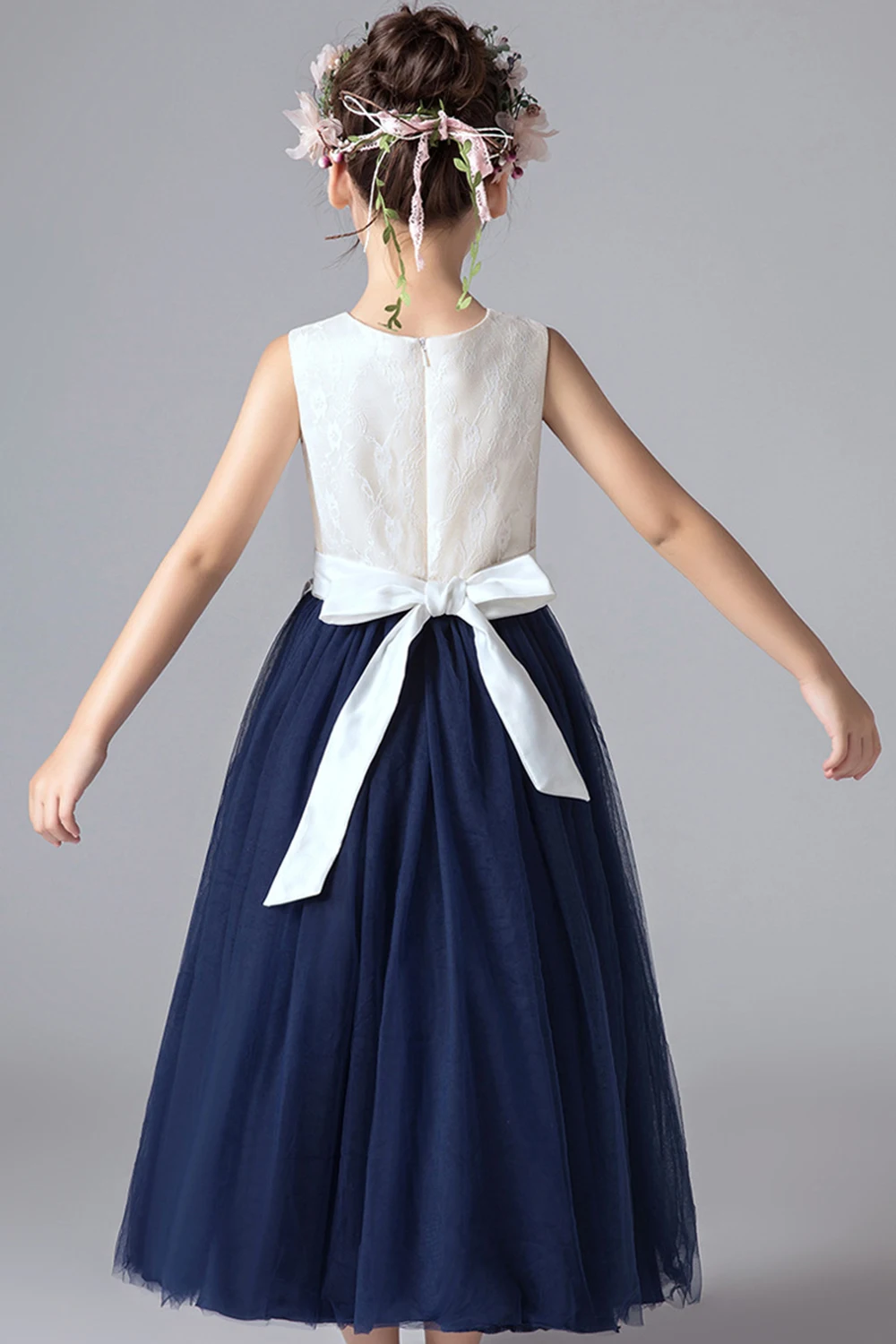 Шифоновые платья с кружевом и аппликацией для девочек бальное платье принцессы