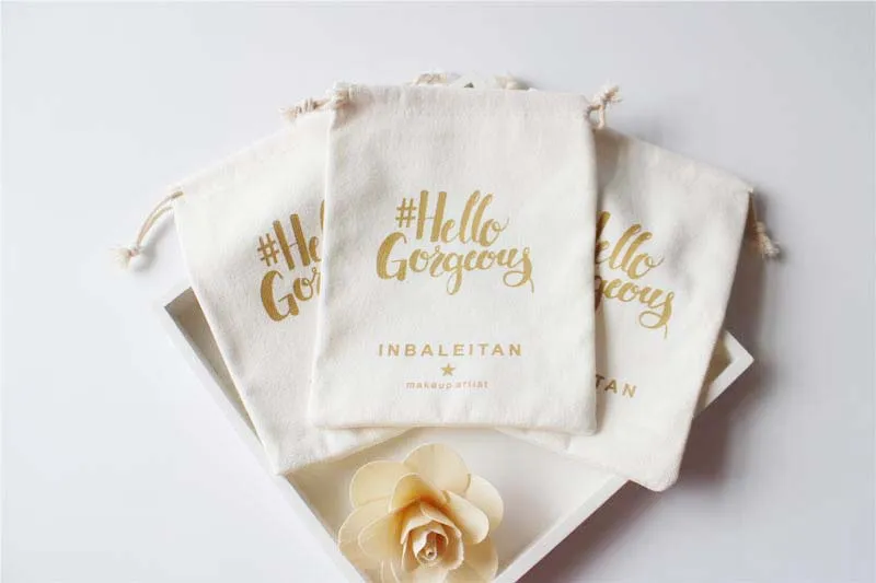 Хлопковые подарочные пакеты с логотипом на заказ хлопковые для ювелирных