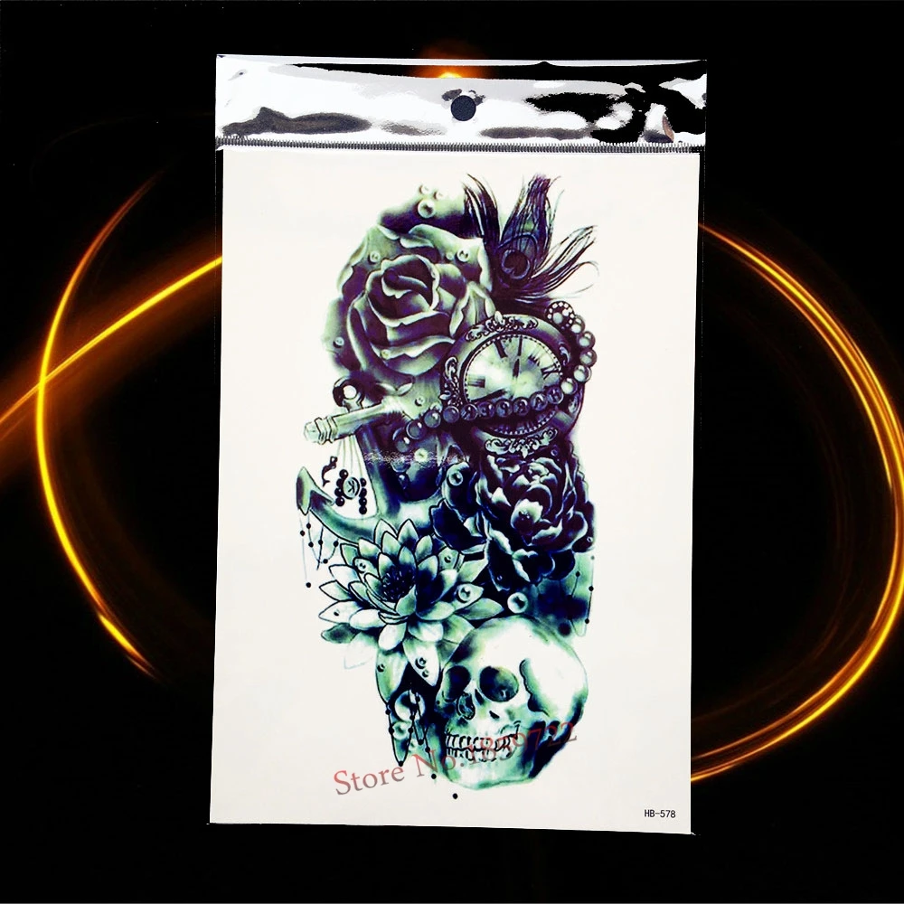 Henna Black Words Designs Temporary Tattoo Women Body Art Arm Sleeve Paste 21x15CM Men Shoulder Word Stickers | Красота и здоровье