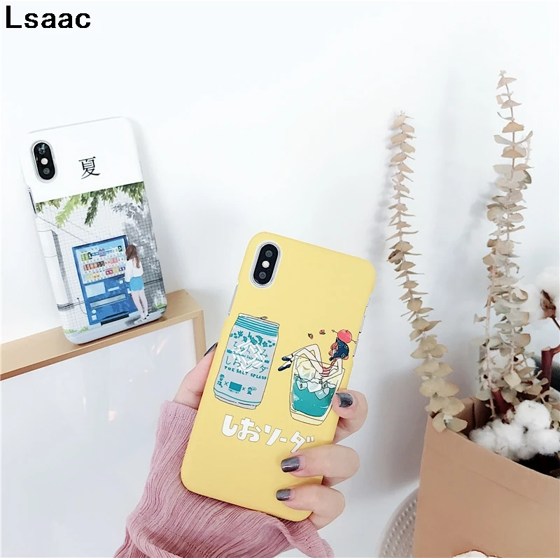 Модный чехол для телефона с изображением кофейной девушки iphone X 6 6S PLUS жесткие