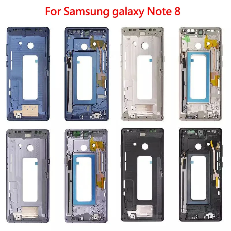

10 Pcs New For Samsung galaxy Note 8 N950 Middle Frame Midplate Bezel Chassis Housing with Power Volume Side Button Replacement