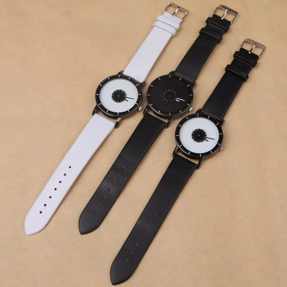 Творческий личная женщины смотреть двойной вращающийся секунд циферблат досуг PU