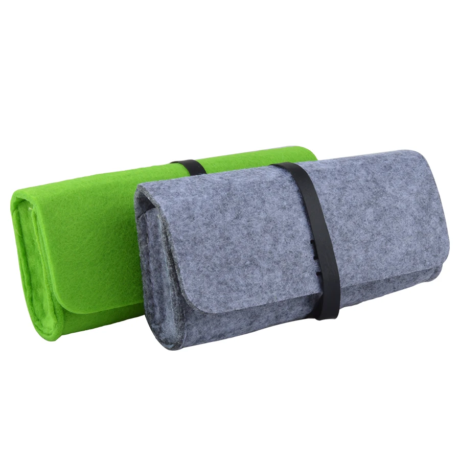 

10PCS Retro Felt bag for glasses portable box sun glasses eyewear Super vintage Sunglass pouch Green Grey color