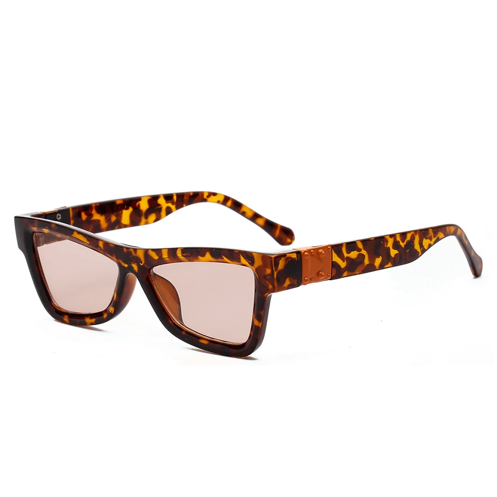 Leopard OVZA новые брендовые дизайнерские панковские солнцезащитные очки мужские модные солнцезащитные очки женские прямоугольные черные очки UV400 с защитой от ультрафиолета S0061 - Цвет линз: Leopard