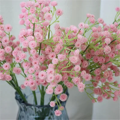 pink 1 шт. деревенские Искусственные цветы Гипсофилы дышащий искусственный букет мягкий клей материал Гипсофилы для свадьбы, дома, вечерние украшения - Цвет: pink