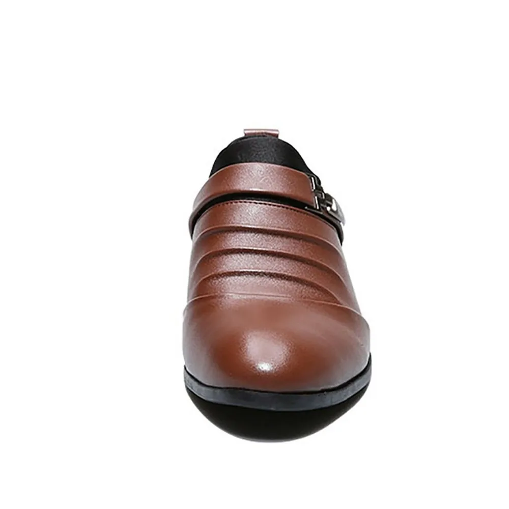 PU Leather Fashion Men Business Dress Loafers Pointy Black Shoes Oxford Breathable Formal Wedding HH-586 | Обувь