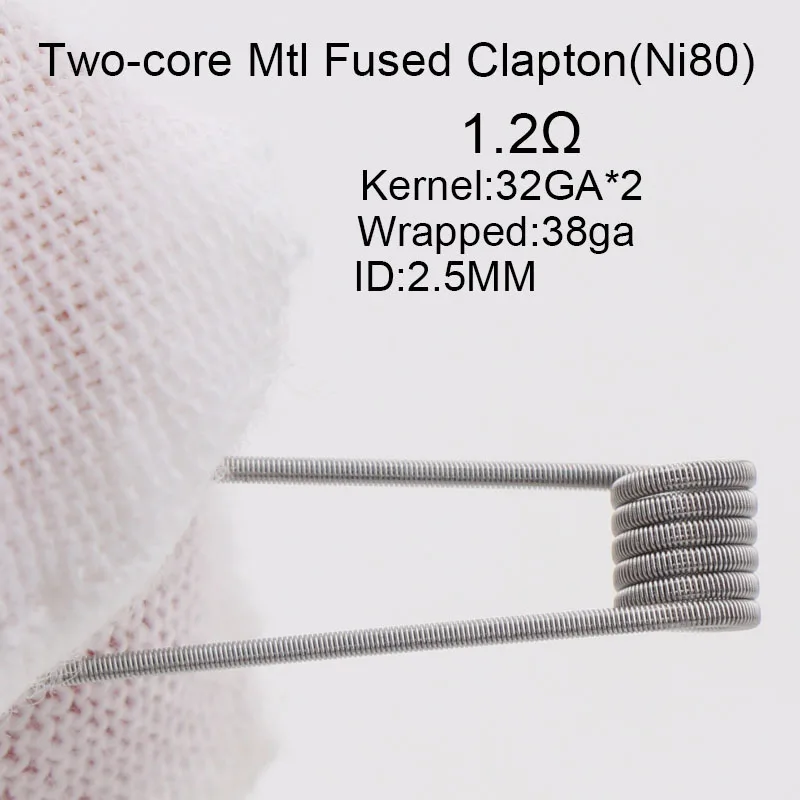 50/100 шт XFKM тончайший MTL Fused Clapton с сопротивлением готовые катушки A1 SS316 Ni80 для MTL вейпер RDA RTA танк-Атомайзеры высокое сопротивление