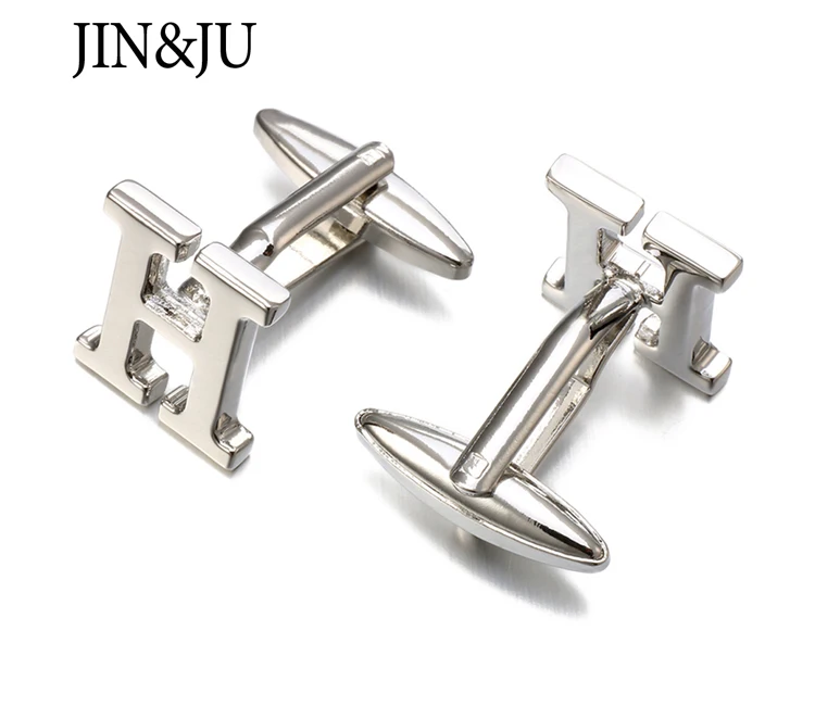 JIN& JU, Новое поступление, модные запонки с буквами A D R H M, мужские запонки с высоким качеством, золотые, серебряные, металлические запонки для рубашки