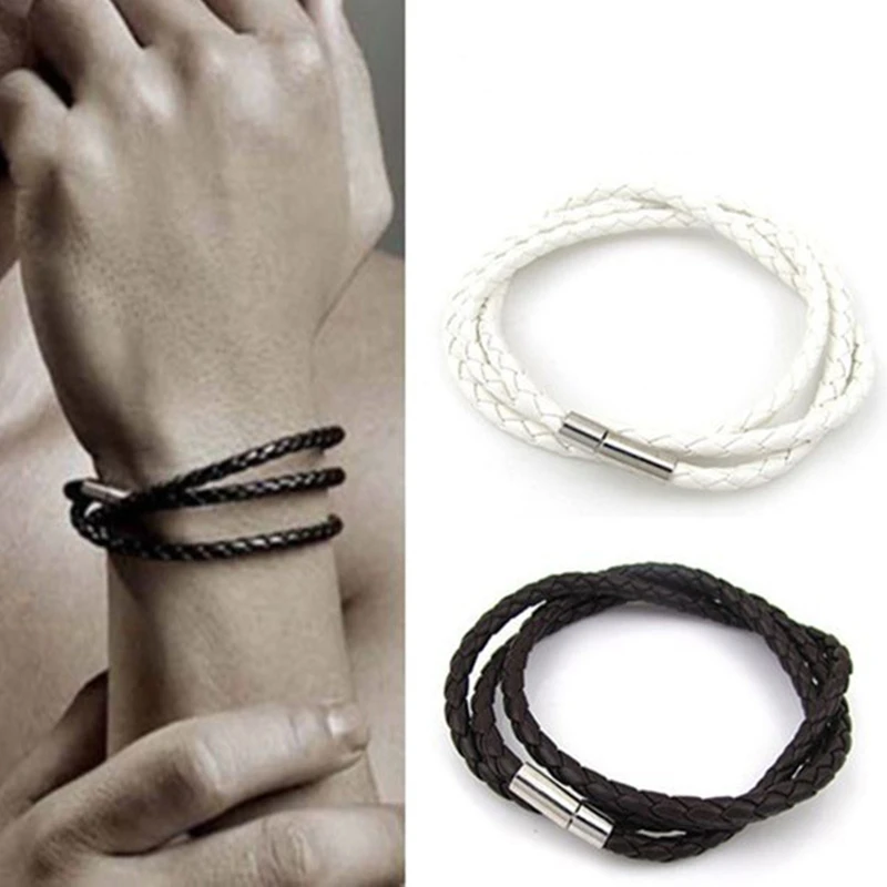 Модный браслет DoreenBeads многослойный Серебристый с застежкой из искусственной