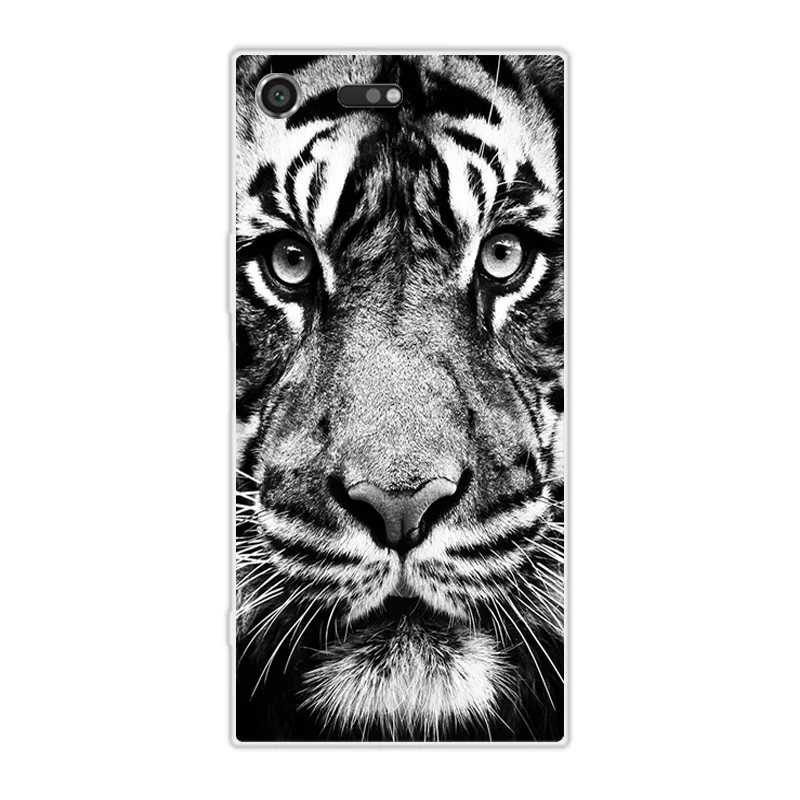 Чехол-накладка для Sony Xperia XZ Premium Lion Tiger G8141 G8142 TPU силиконовый чехол | Мобильные
