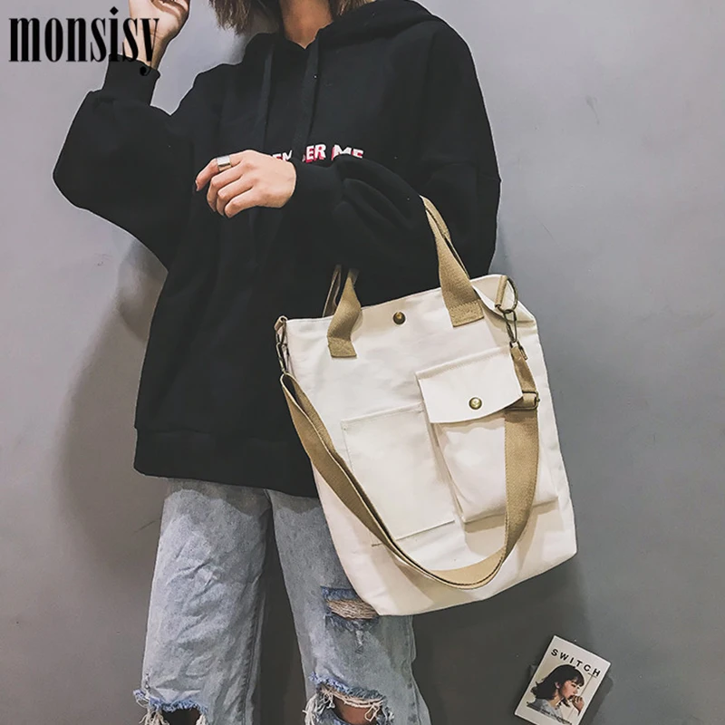 Холщовые сумки на плечо Monsisy для девочек Экологичная Сумка-тоут покупок сумочки