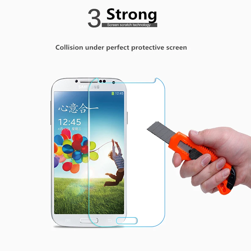 Для samsung Galaxy S4 защита экрана закаленное стекло для HD Ясно Защитная пленка