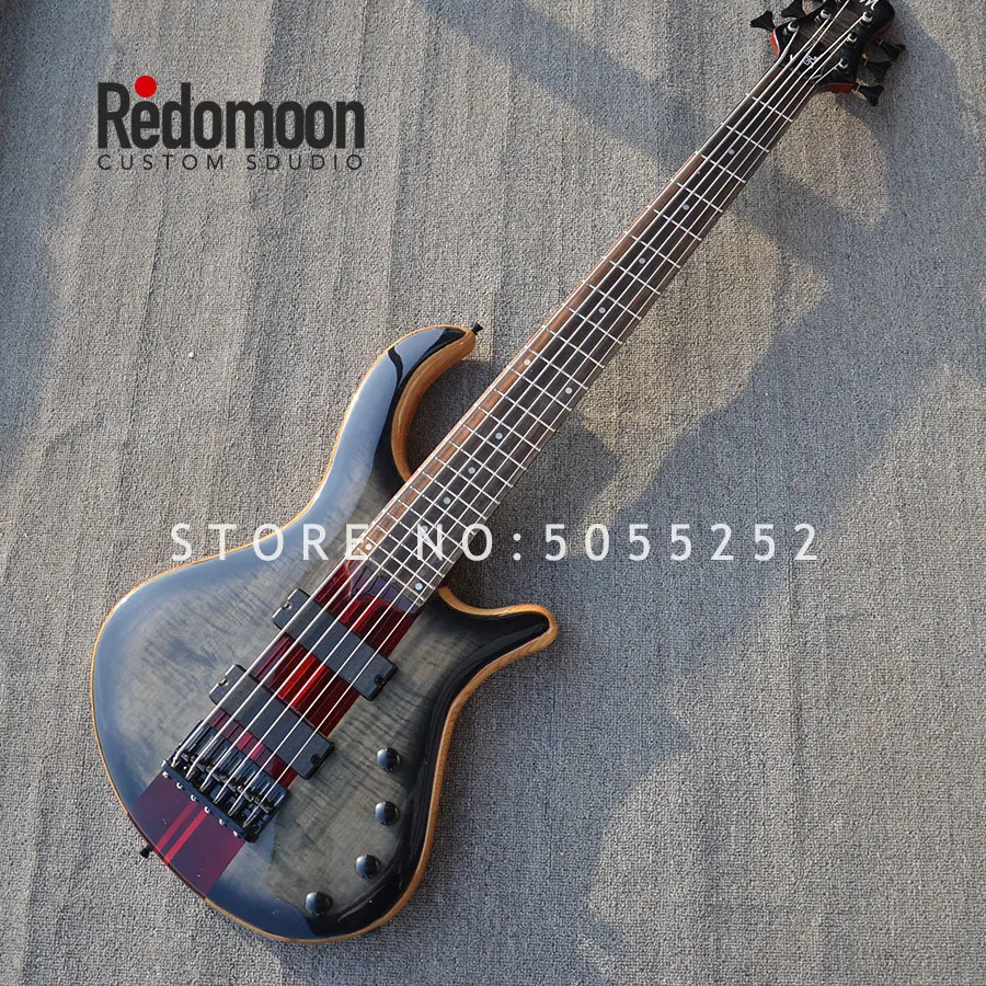 Фабрика на заказ 6 струн Mayones бас палисандр гриф с шеи-через пепельный корпус для электрической бас-гитары музыкальный инструмент магазин