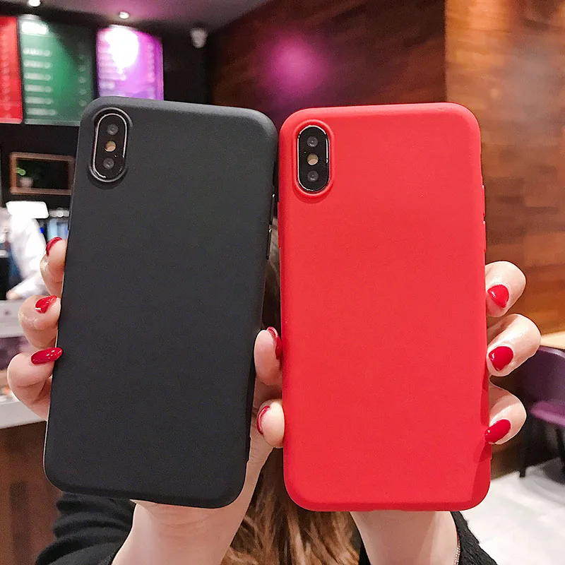 Мягкий силиконовый чехол для iPhone 7 6 6S 8 Plus 5 5S X 10 XR XS Max 6Plus 6splus 7 Plus 8 Plus милый конфетный цвет, матовый чехол