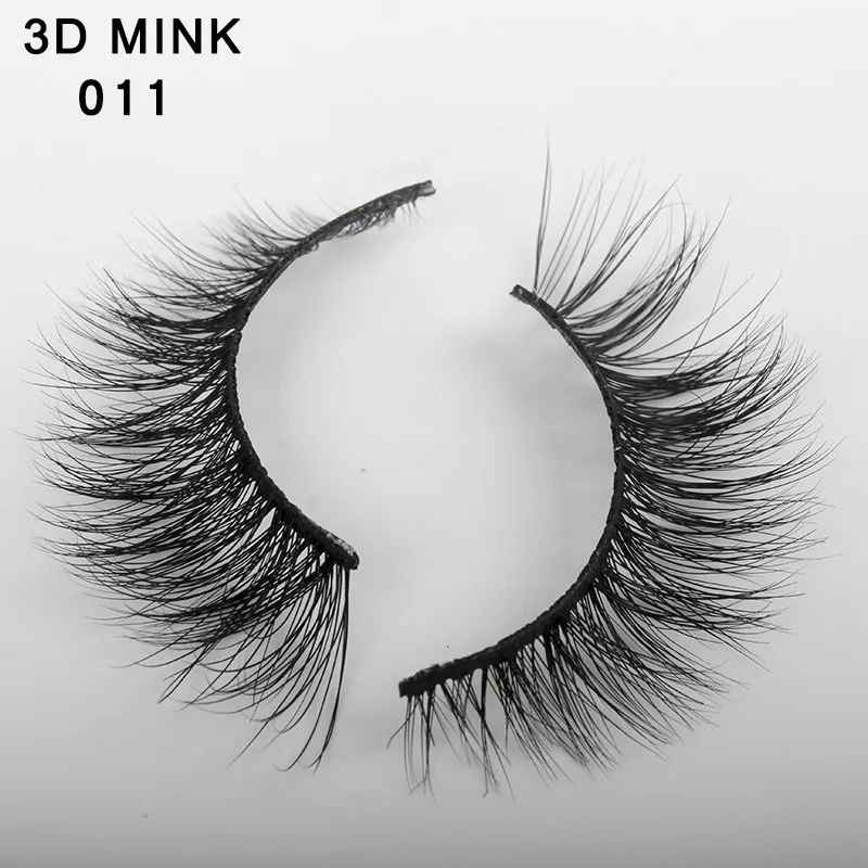 Ресницы из меха норки 3D предварительно сделанные накладные ресницы плотные натуральные длинные очаровательные наращивания ресниц#009-#016 - Длина: 011