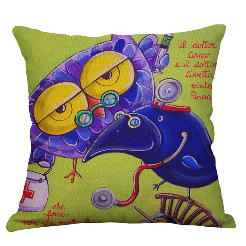 Hoomall украшения дома милая сова чехол для подушки с принтом детей синий цвет