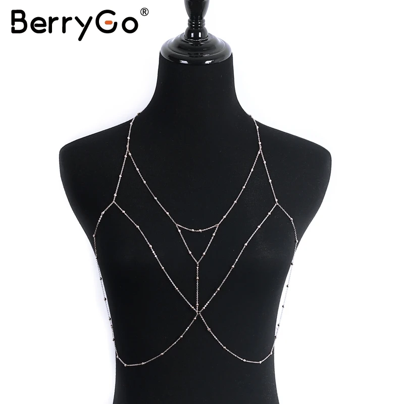 BerryGo Boho многослойная цепочка женские сексуальные пляжные вечерние золотые цепи